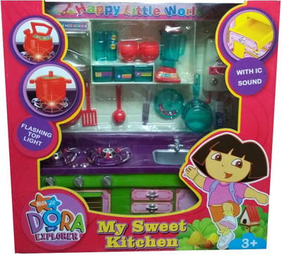 HALO NATION DORA COMPACT BUILT-IN KITCHEN SET with VARIOUS ACCESSORIES
