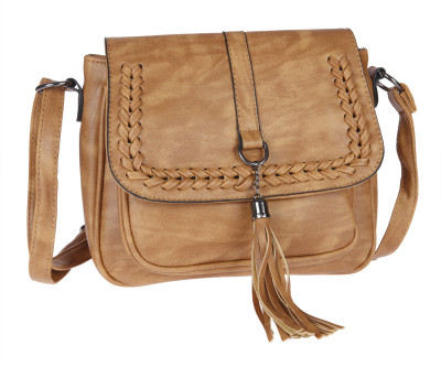 Fur Jaden Women Casual Tan PU Sling Bag