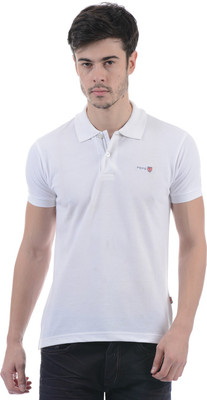 Pepe Jeans Solid Men' Polo Neck White T-Shirt