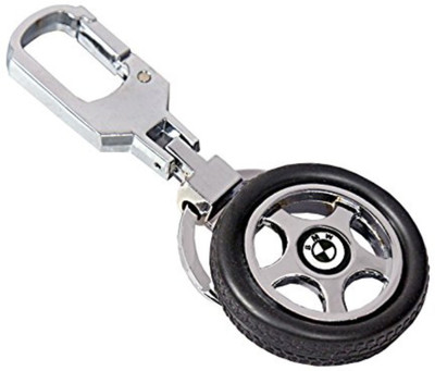Crazytowear BMW Alloy wheel Locking Key Chain(Silver)