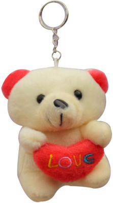 Crazytowear love u heart teddy bear Key Chain(Beige)