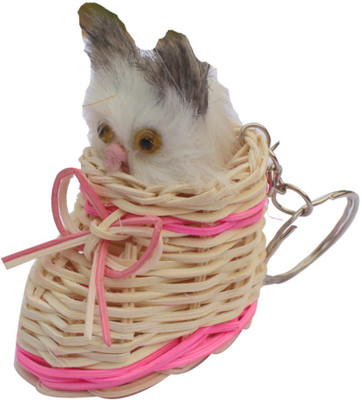Crazytowear Cute kiity in shoe Key Chain(Beige)
