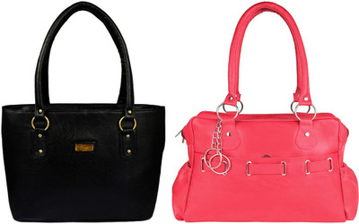 Vera Stayle Hand-held Bag(Black, Pink)