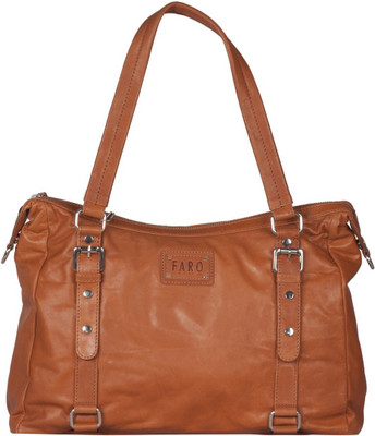 Faro Women Casual Tan Genuine Leather Shoulder Bag