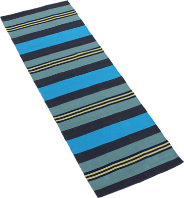 Ryan premium stripes cotton yoga/exercise mat Green, Blue 5 mm Yoga Mat, Blue;green