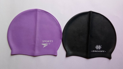 Syndicate Sports HJKHJK Swimming Cap(Purple, Pack of 2), Black;purple