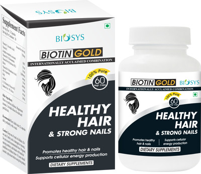 BIOSYS 100% Natural Biotin For Hair, Skin & Nails 5000 Mcg Capsules- Provides Healthy Hair and Strong Nails- A Combination Of Herbs, Vitamins, Amino Acids, Minerals And Trace Elements-Vitamin B7 for Hair, Skin & Nails(100 g)
BIOSYS 100% Natural Biotin For Hair, Skin & Nails 5000 Mcg Capsules- Provides Healthy Hair and Strong Nails- A Combination Of Herbs, Vitamins, Amino Acids, Minerals And Trace Elements-Vitamin B7 for Hair, Skin & Nails(100 g)