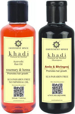 Continent Spice Khadi Rosemary & Henna Hair Oil With Amla & Bhringraj Shampoo (210 ML Each) SLS & Paraben Free-CS682005(Set of 2)
Continent Spice Khadi Rosemary & Henna Hair Oil With Amla & Bhringraj Shampoo (210 ML Each) SLS & Paraben Free-CS682005(Set of 2)