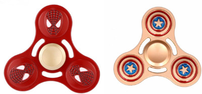 Montez Super Hero Spider & CA Metal Fidget Spinner Toy Set of 2(Multicolor)
