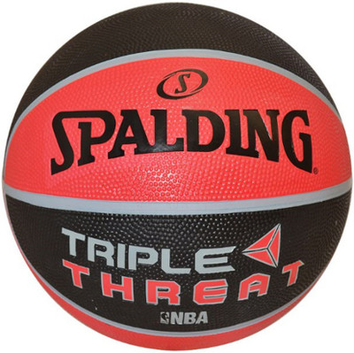 SPALDING Triple Threat Basketball - Size: (Pack of 1, Black, Black;red