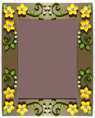 TiaCrafts Paper Crafts Photo Frame(Gold, 1 Photos)