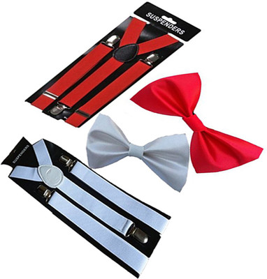 Sun Shopping Y- Back Suspenders for Men, Women(White, Red)