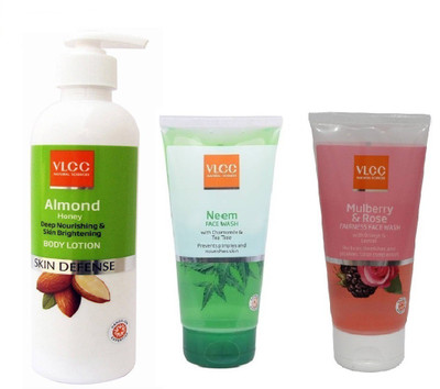 VLCC COMBO KIT OF MULBERRY_ROSE FACE WASH (150ML), NEEM FACE WASH(150ML) & ALMOND BODY LOTION (350ML)(Set of 1)
VLCC COMBO KIT OF MULBERRY_ROSE FACE WASH (150ML), NEEM FACE WASH(150ML) & ALMOND BODY LOTION (350ML)(Set of 1)