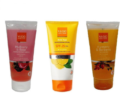 VLCC COMBO KIT OF MULBERRY & ROSE FACE-WASH (150ML), TURMERIC & BERBERIS FACE-WASH (150ML) & ANTI-TAN SUNSCREEN LOTION SPF +25 (150ML)(Set of 1)
VLCC COMBO KIT OF MULBERRY & ROSE FACE-WASH (150ML), TURMERIC & BERBERIS FACE-WASH (150ML) & ANTI-TAN SUNSCREEN LOTION SPF +25 (150ML)(Set of 1)