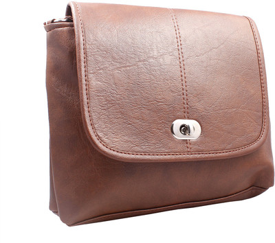 Modish Designs Men & Women Casual Brown Leatherette Sling Bag 
Modish Designs Men & Women Casual Brown Leatherette Sling Bag