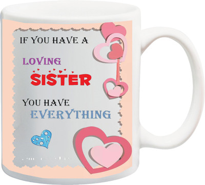 ME&YOU Raksha Bandhan Gift for Sister/ Behan; Loving Sister Printed Ceramic Mug(325 ml), Multicolor
ME&YOU Raksha Bandhan Gift for Sister/ Behan; Loving Sister Printed Ceramic Mug(325 ml), Multicolor