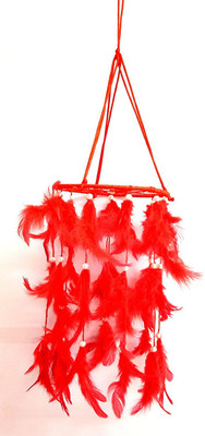 Atharv Enterprises Dream Catcher Decorative Showpiece - 20 cm(Wool, Red)