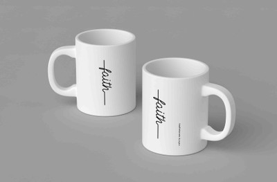 Unique Gallery faith Ceramic Mug(325 ml), White