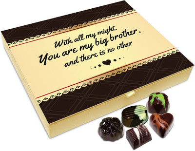 Chocholik Rakhi Gift Box - With All My Might You Are My Big Brother Chocolate Box For Brother / Sister - 20pc Truffles(240 g)
Chocholik Rakhi Gift Box - With All My Might You Are My Big Brother Chocolate Box For Brother / Sister - 20pc Truffles(240 g)