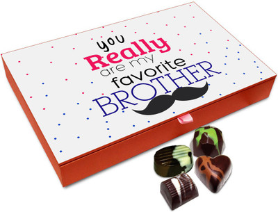 Chocholik Raksha-bandhan Gift Box - You Are Really My Favourite Brother Chocolate Box For Brother / Sister - 12pc Truffles(144 g)
Chocholik Raksha-bandhan Gift Box - You Are Really My Favourite Brother Chocolate Box For Brother / Sister - 12pc Truffles(144 g)