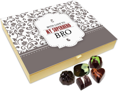 Chocholik Raksha-bandhan Gift Box - With Love To My Super Bro Chocolate Box For Brother / Sister - 20pc Truffles(240 g)
Chocholik Raksha-bandhan Gift Box - With Love To My Super Bro Chocolate Box For Brother / Sister - 20pc Truffles(240 g)