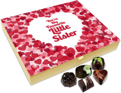 Chocholik Rakhi Gift Box - You are MY Favorite Little Sister Chocolate Box For Brother / Sister - 20pc Truffles(240 g)
Chocholik Rakhi Gift Box - You are MY Favorite Little Sister Chocolate Box For Brother / Sister - 20pc Truffles(240 g)