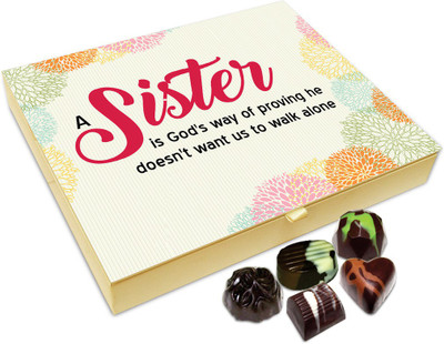 Chocholik Rakshabandan Gift Box - A Sis Is God's Way Chocolate Box For Brother / Sister - 20pc Truffles(240 g)
Chocholik Rakshabandan Gift Box - A Sis Is God's Way Chocolate Box For Brother / Sister - 20pc Truffles(240 g)