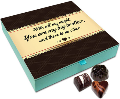 Chocholik Rakhi Gift Box - With All My Might You Are My Big Brother Chocolate Box For Brother / Sister - 9pc Truffles(108)
Chocholik Rakhi Gift Box - With All My Might You Are My Big Brother Chocolate Box For Brother / Sister - 9pc Truffles(108)