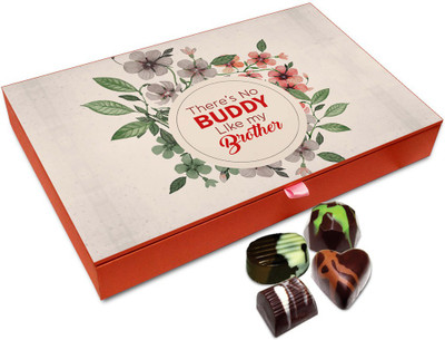 Chocholik Rakhi Gift Box - No Buddy Like Brother Chocolate Box For Brother / Sister - 12pc Truffles(144 g)
Chocholik Rakhi Gift Box - No Buddy Like Brother Chocolate Box For Brother / Sister - 12pc Truffles(144 g)