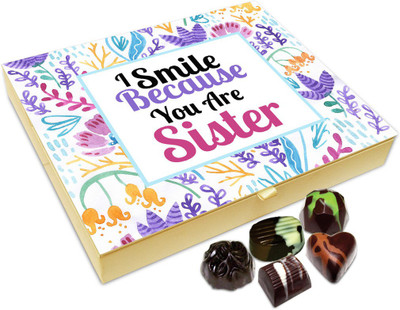 Chocholik Rakshabandan Gift Box - Sister You Are Reason Of My Smile Chocolate Box For Brother / Sister - 20pc Truffles(240 g)
Chocholik Rakshabandan Gift Box - Sister You Are Reason Of My Smile Chocolate Box For Brother / Sister - 20pc Truffles(240 g)