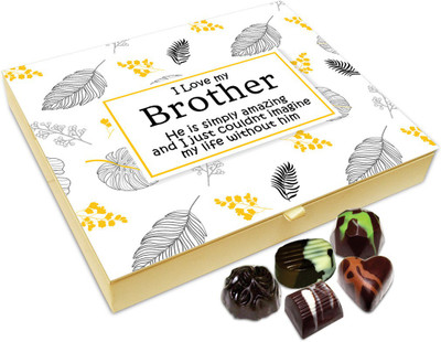 Chocholik Rakhi Gift Box - I Love My Brother Very Much Chocolate Box For Brother / Sister - 20pc Truffles(240 g)
Chocholik Rakhi Gift Box - I Love My Brother Very Much Chocolate Box For Brother / Sister - 20pc Truffles(240 g)