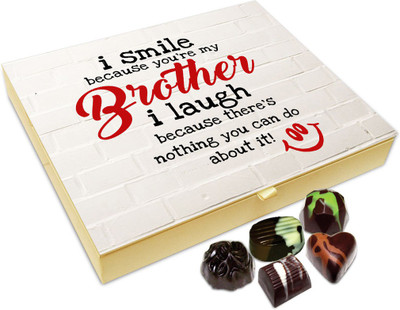 Chocholik Raksha-bandhan Gift Box - Brother You Make Me Happy Soul Chocolate Box For Brother / Sister - 20pc Truffles(240 g)
Chocholik Raksha-bandhan Gift Box - Brother You Make Me Happy Soul Chocolate Box For Brother / Sister - 20pc Truffles(240 g)