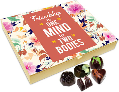 Chocholik Friendship Gift - Friendship Is One Mind In Two Bodies Chocolate Box For Friends - 20 Pc Truffles(240 g)
Chocholik Friendship Gift - Friendship Is One Mind In Two Bodies Chocolate Box For Friends - 20 Pc Truffles(240 g)