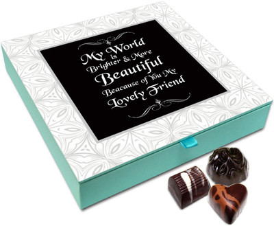 Chocholik Friendship Gift - My World Is Brighter Because Of You Chocolate Box For Friends - 9 Pc Truffles(108 g)
Chocholik Friendship Gift - My World Is Brighter Because Of You Chocolate Box For Friends - 9 Pc Truffles(108 g)