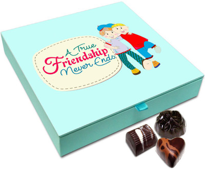Chocholik Friendship Gift - A True Friendship Never Ends Chocolate Box For Friends - 9 Pc Truffles(108 g)
Chocholik Friendship Gift - A True Friendship Never Ends Chocolate Box For Friends - 9 Pc Truffles(108 g)