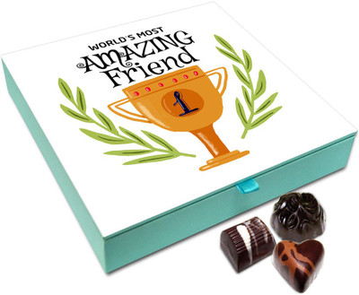 Chocholik Friendship Gift Box - World's Most Amazing Friend Chocolate Box - 9pc Truffles(108 g)
Chocholik Friendship Gift Box - World's Most Amazing Friend Chocolate Box - 9pc Truffles(108 g)