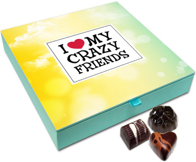Chocholik Friendship Gift - I Adore My Crazy Friends Chocolate Box For Friends - 9 Pc Truffles(108 g)
Chocholik Friendship Gift - I Adore My Crazy Friends Chocolate Box For Friends - 9 Pc Truffles(108 g)