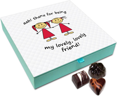 Chocholik Friendship Gift Box - Thanks For Being My Lovely Friend Chocolate Box - 9pc Truffles(108 g)
Chocholik Friendship Gift Box - Thanks For Being My Lovely Friend Chocolate Box - 9pc Truffles(108 g)