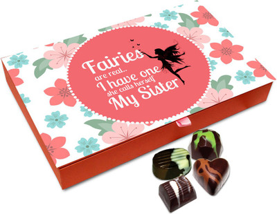 Chocholik Rakhi Gift Box - I Have A Cute Sister Chocolate Box For Brother / Sister - 12pc Truffles(144 g)
Chocholik Rakhi Gift Box - I Have A Cute Sister Chocolate Box For Brother / Sister - 12pc Truffles(144 g)