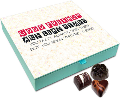 Chocholik Friendship Gift - Good Friends Are Like Stars Chocolate Box For Friends - 9 Pc Truffles(108 g)
Chocholik Friendship Gift - Good Friends Are Like Stars Chocolate Box For Friends - 9 Pc Truffles(108 g)