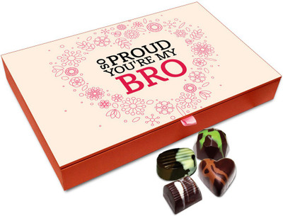 Chocholik Rakshabandan Gift Box - Completely Totally Proud You Are My Bro Chocolate Box For Brother / Sister - 12pc Truffles(144 g)
Chocholik Rakshabandan Gift Box - Completely Totally Proud You Are My Bro Chocolate Box For Brother / Sister - 12pc Truffles(144 g)