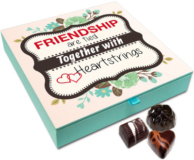 Chocholik Friendship Gift Box - Friendship Are Tied With Heartstrings Chocolate Box - 9pc Truffles(108 g)
Chocholik Friendship Gift Box - Friendship Are Tied With Heartstrings Chocolate Box - 9pc Truffles(108 g)