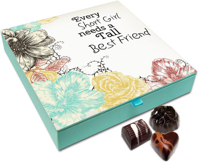 Chocholik Friendship Gift - Tall Best friend For Short Girl Chocolate Box For Friends - 9 Pc Truffles(108 g) 
Chocholik Friendship Gift - Tall Best friend For Short Girl Chocolate Box For Friends - 9 Pc Truffles(108 g)