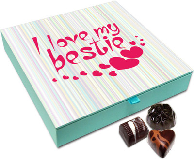 Chocholik Friendship Gift - I Love My Bestie Chocolate Box For Friends - 9 Pc Truffles(108 g)
Chocholik Friendship Gift - I Love My Bestie Chocolate Box For Friends - 9 Pc Truffles(108 g)