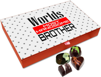 Chocholik Raksha-bandhan Gift Box - World's Most Handsome Brother Chocolate Box For Brother / Sister - 12pc Truffles(144 g)
Chocholik Raksha-bandhan Gift Box - World's Most Handsome Brother Chocolate Box For Brother / Sister - 12pc Truffles(144 g)