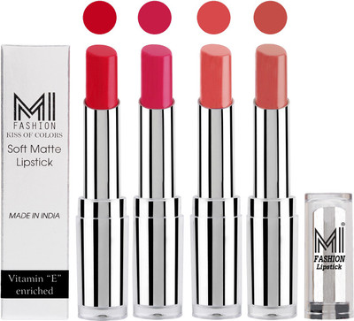 MI Fashion Hot and Bold Soft Creamy Matte Lipstick Combo – Perfect Gift for Her in 4 Vivid Colours(Reddish Orange,Pink,Peach,Pouty Pink, 14 g)
MI Fashion Hot and Bold Soft Creamy Matte Lipstick Combo – Perfect Gift for Her in 4 Vivid Colours(Reddish Orange,Pink,Peach,Pouty Pink, 14 g)