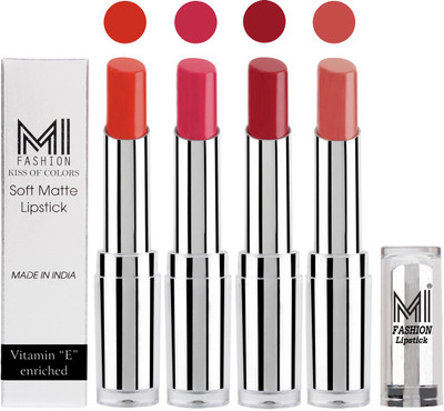 MI Fashion Hot and Bold Soft Creamy Matte Lipstick Combo – Perfect Gift for Her in 4 Vivid Colours(Orange,Magenta,Red,Mauve, 14 g)
MI Fashion Hot and Bold Soft Creamy Matte Lipstick Combo – Perfect Gift for Her in 4 Vivid Colours(Orange,Magenta,Red,Mauve, 14 g)