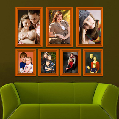 Elegant Arts & Frames Polymer Photo Frame(Orange, 7 Photos)