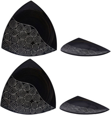 caffeine Snack Triangle Plate 8 Inch Ceramic/Stoneware in Black Doodle Handmade Dinner Plates(Pack of 4)
caffeine Snack Triangle Plate 8 Inch Ceramic/Stoneware in Black Doodle Handmade Dinner Plates(Pack of 4)
