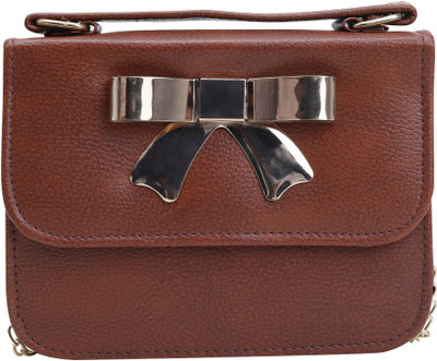 zuberi couture Girls Formal Brown PU Sling Bag